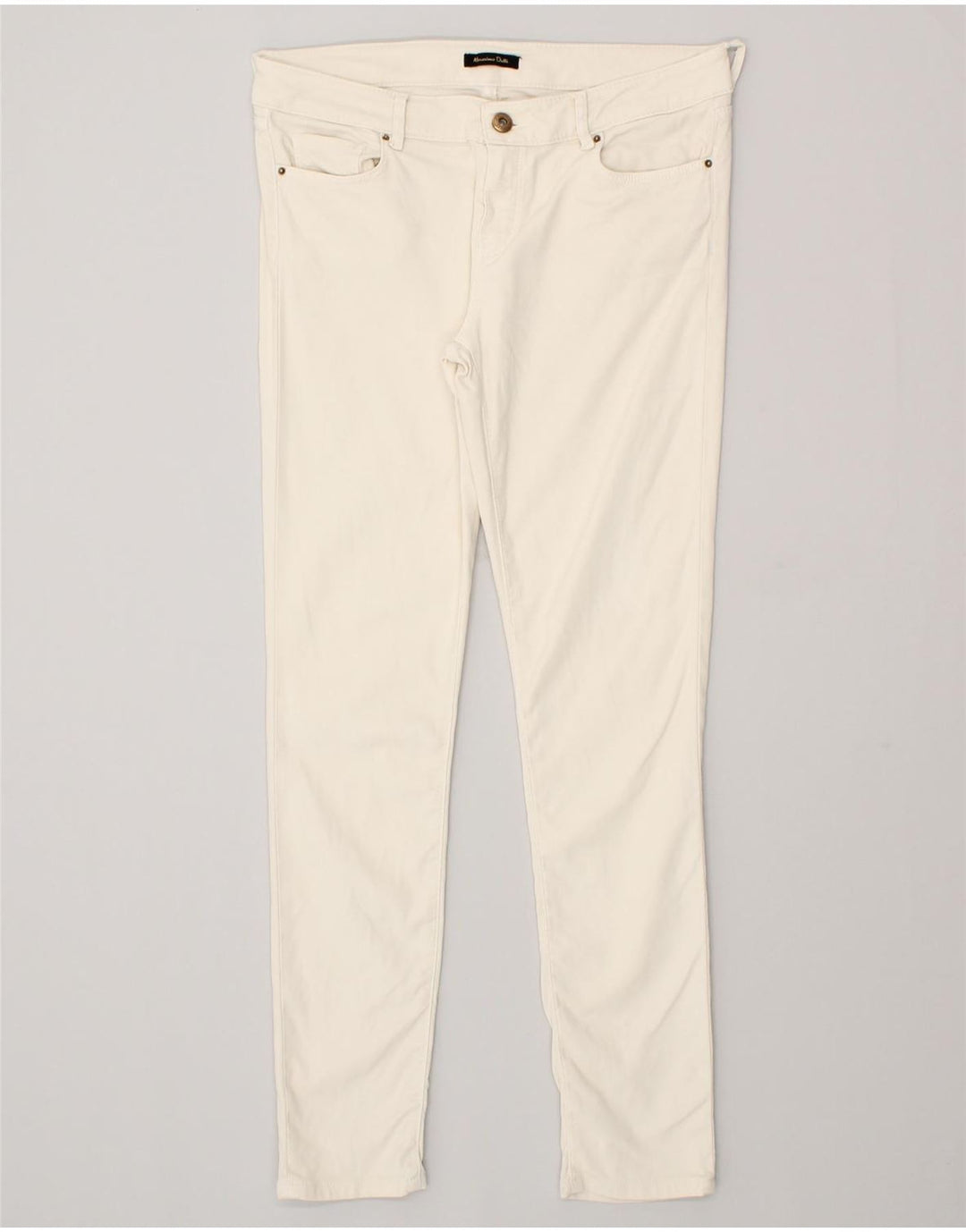 MASSIMO DUTTI Womens Skinny Jeans EU 40 Medium W30 L28 Off White Cotton | Vintage Massimo Dutti | Thrift | Second-Hand Massimo Dutti | Used Clothing | Messina Hembry 