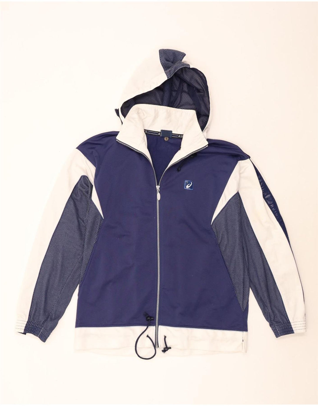 Asics Herren-Trainingsanzug mit grafischer Kapuze, groß, Marineblau, Farbblock
