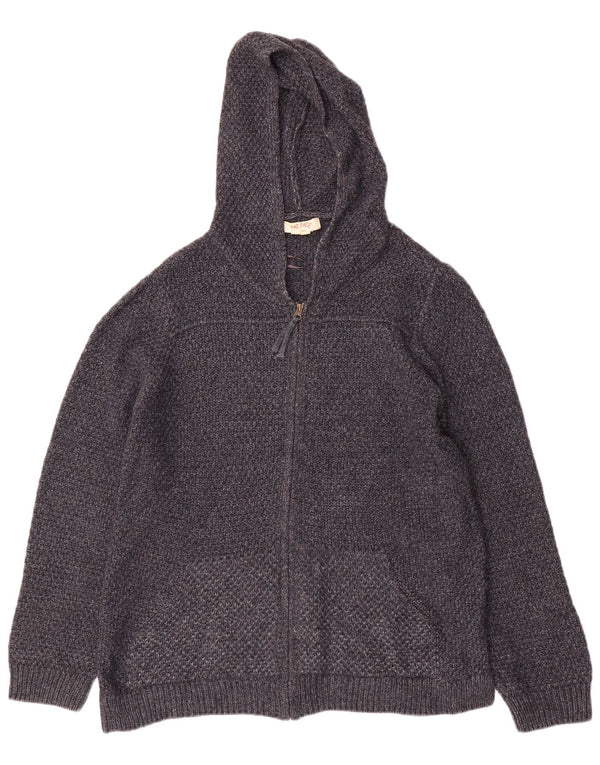 Fat Face Damen-Strickjacke mit Kapuze, UK 12, Mittelgrau, Acryl