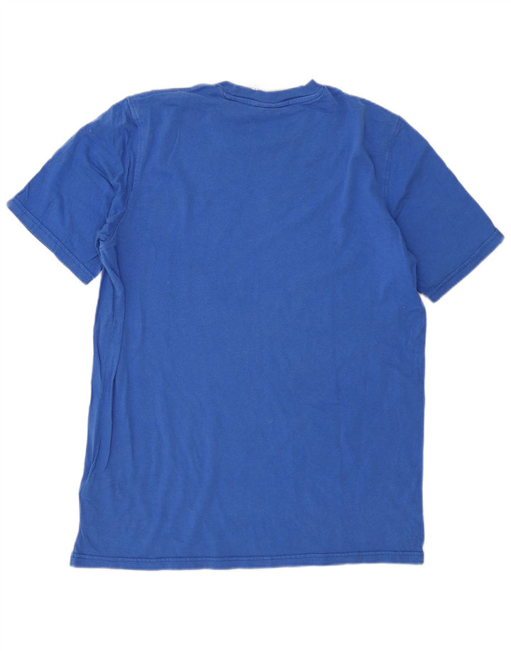 Adidas Herren Grafik-T-Shirt aus mittelblauer Baumwolle