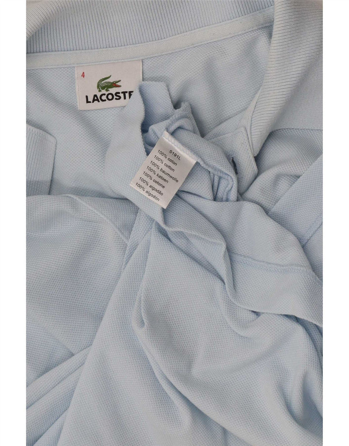 Lacoste Herren-Poloshirt, Größe 4, mittelblaue Baumwolle