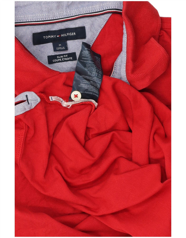 Tommy Hilfiger Herren Slim Fit Poloshirt mittelrote Baumwolle