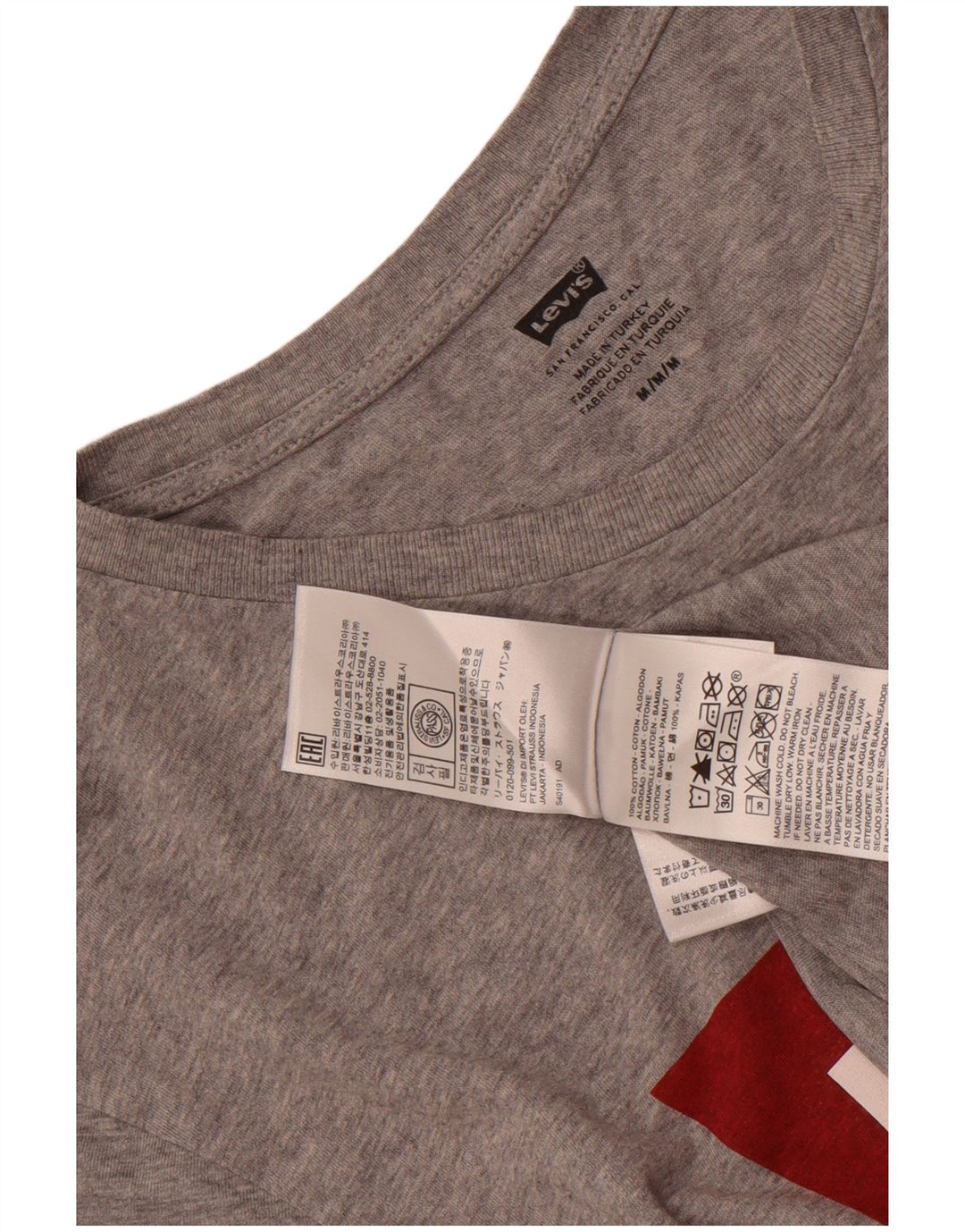 Levi's Herren-T-Shirt mit Grafik, mittelgrau gesprenkelte Baumwolle