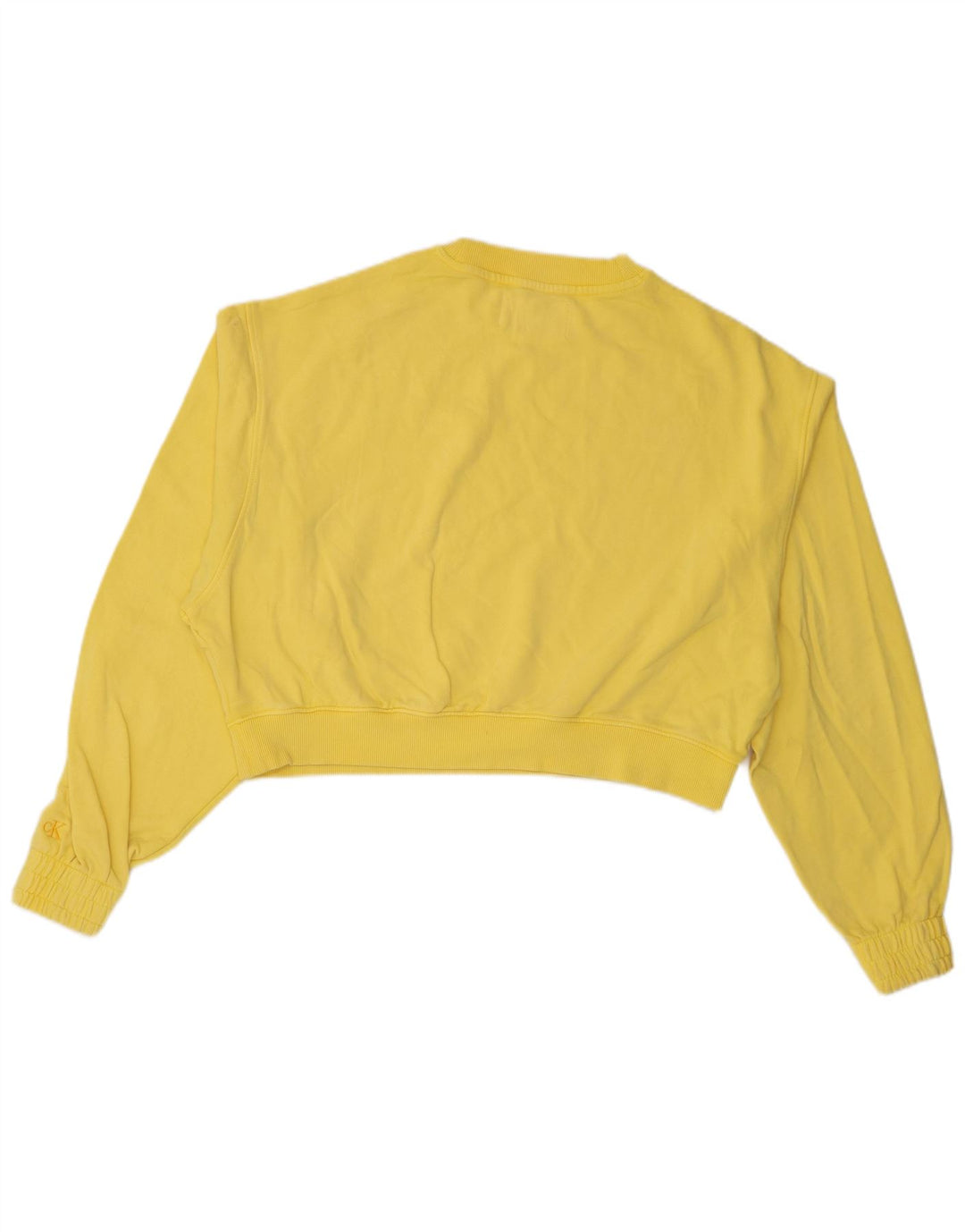 Calvin Klein Jeans Damen Übergroßer Sweatshirt-Pullover UK 16 Large Gelb