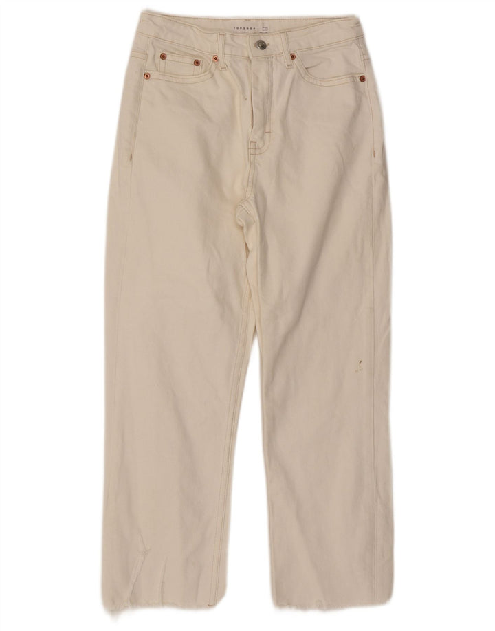 Topshop Damen Straight Jeans W26 L24 Weiße Baumwolle