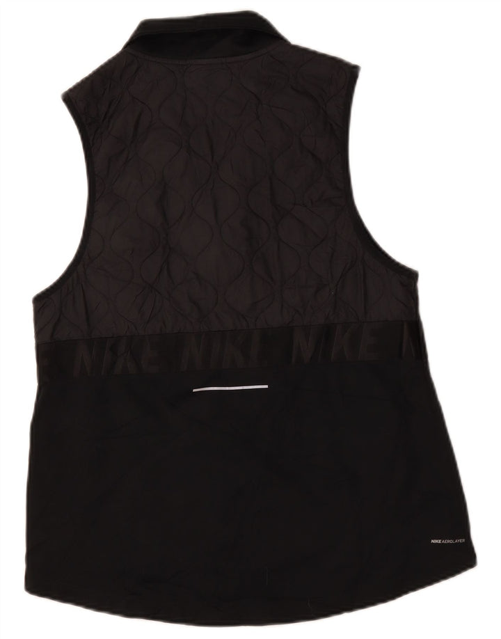 Nike Womens Graphic Quilted Gilet UK 12 Mittelschwarzes Polyester
