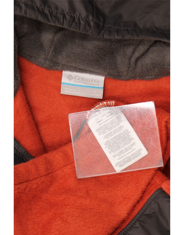 COLUMBIA Kapuzen-Fleecejacke für Jungen, 14–15 Jahre, Größe L, Grau, Farbblock