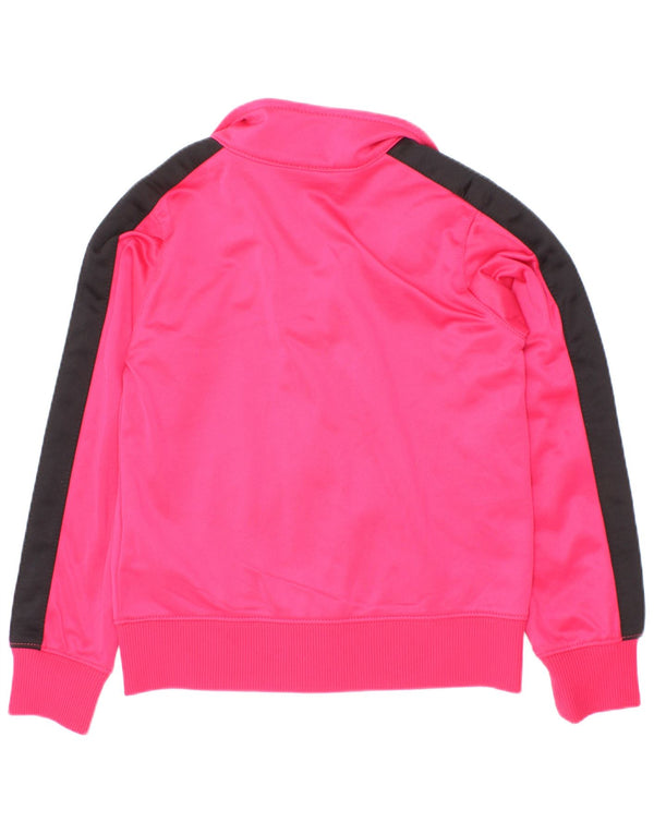 Nike Mädchen-Trainingsanzug-Top-Jacke, 3–4 Jahre, XS, rosafarbenes Farbblock-Polyester