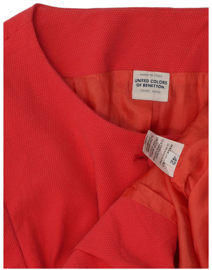 BENETTON Damen 5-Knopf-Kurzarm-Blazerjacke IT 42 Mittelrosa