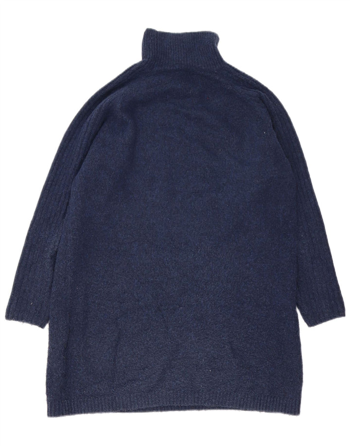 Marks & Spencer Langer Rollkragenpullover für Damen, Gr. 10, Größe S, Marineblau B