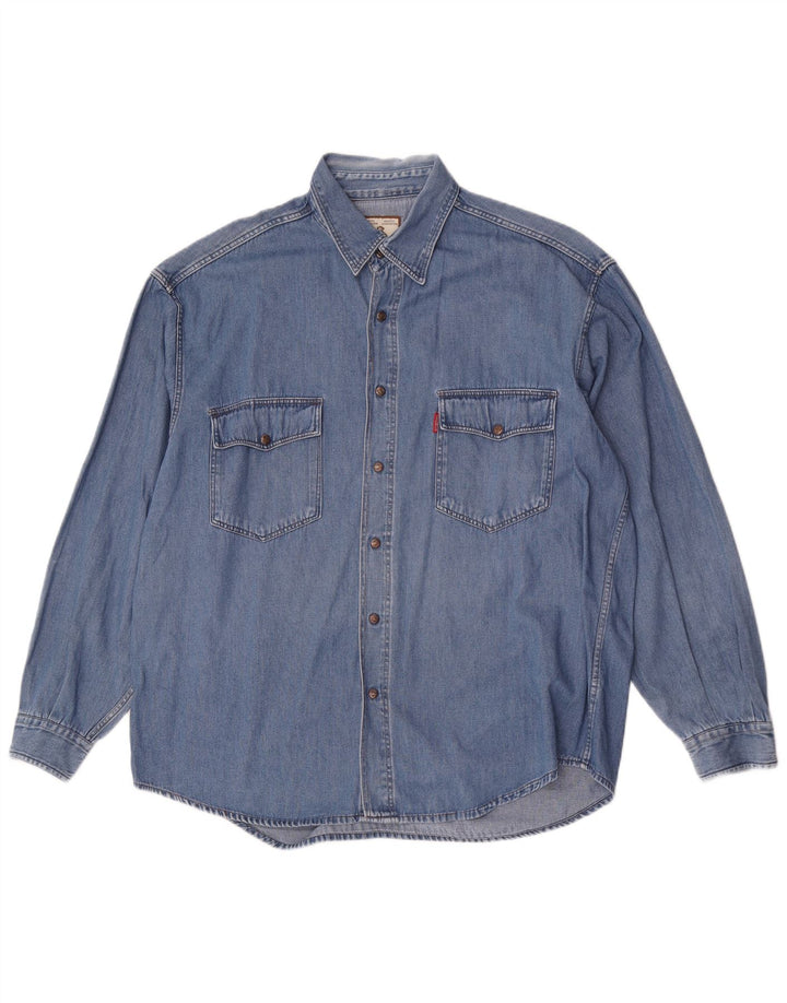 Vintage Herren Jeanshemd Große blaue Baumwolle