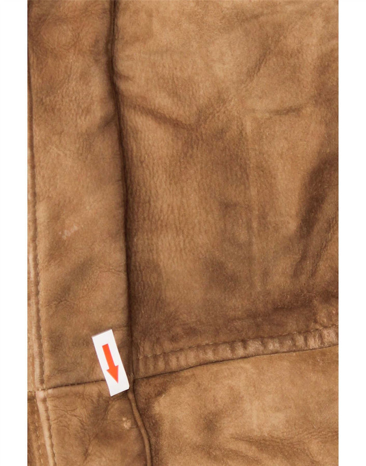 Vintage Herren Shearling Overcoat UK 38 Mittelbraun