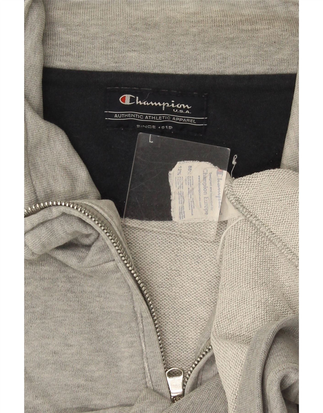 Champion Herren-Trainingsanzug, ärmellos, Jacke, groß, grau gesprenkelte Baumwolle