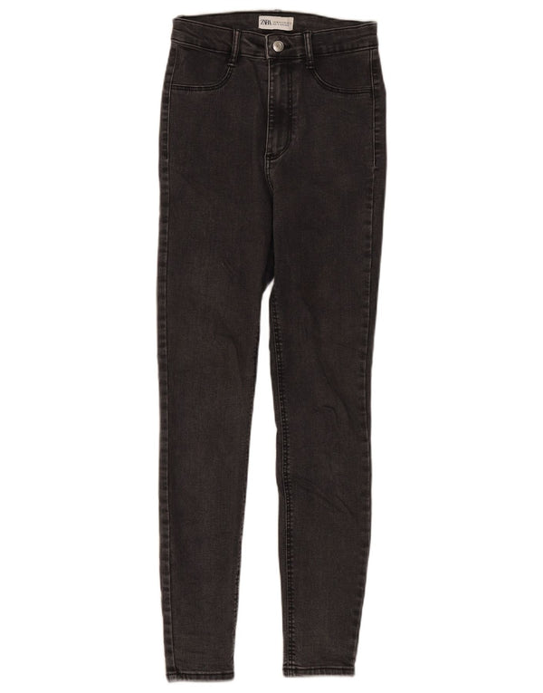 Zara Damen Skinny Jeans EU 36 XS W26 L30 Graue Baumwolle