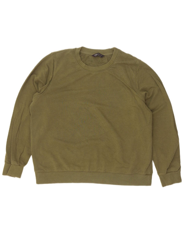 Marks & Spencer Damen Sweatshirt Pullover UK 16 Large Khaki Baumwolle