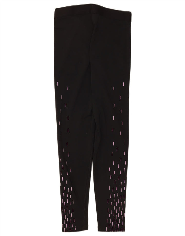 Nike Damen Dri Fit Graphic Leggings UK 12 Medium Schwarz Geometrisch
