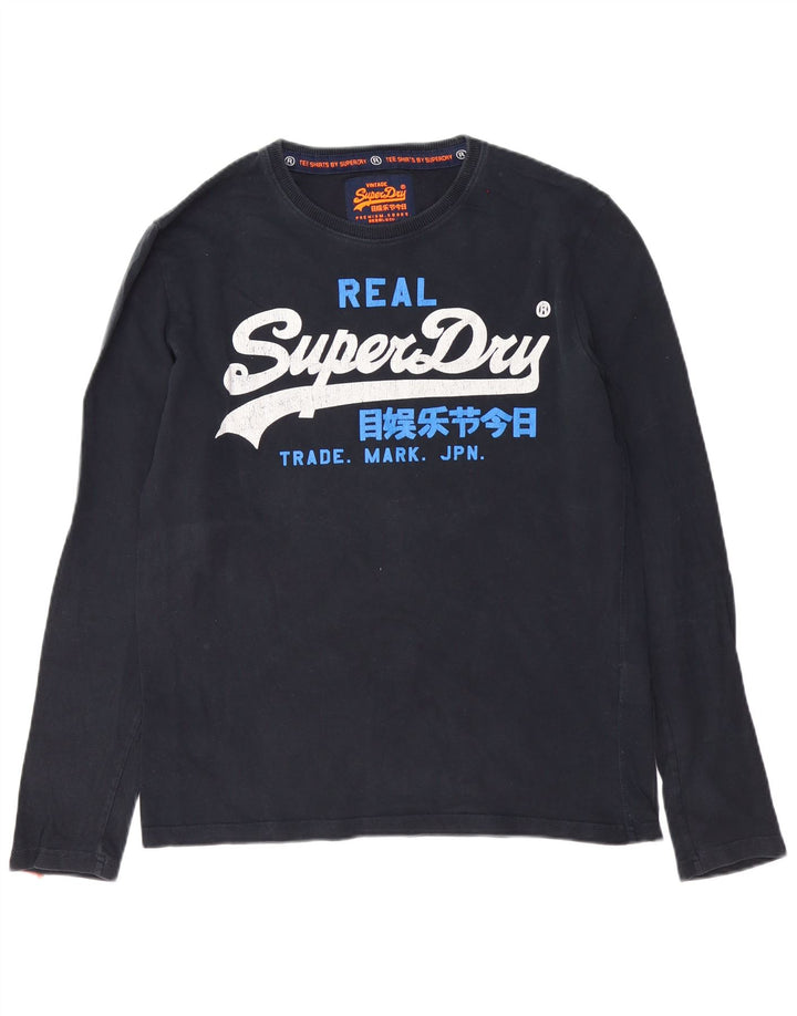 Superdry Herren Graphic Top Langarm Large Schwarz Baumwolle