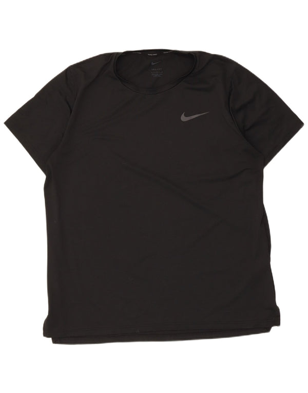 Nike Herren Dri Fit T-Shirt Top Large Schwarz Polyester