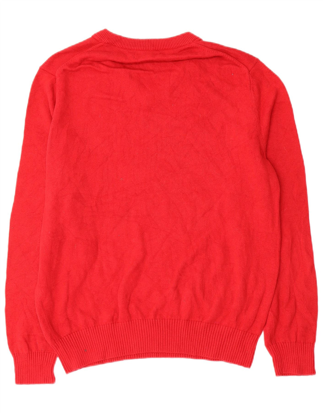 Nautica Herren-Pullover mit V-Ausschnitt aus mittelroter Baumwolle