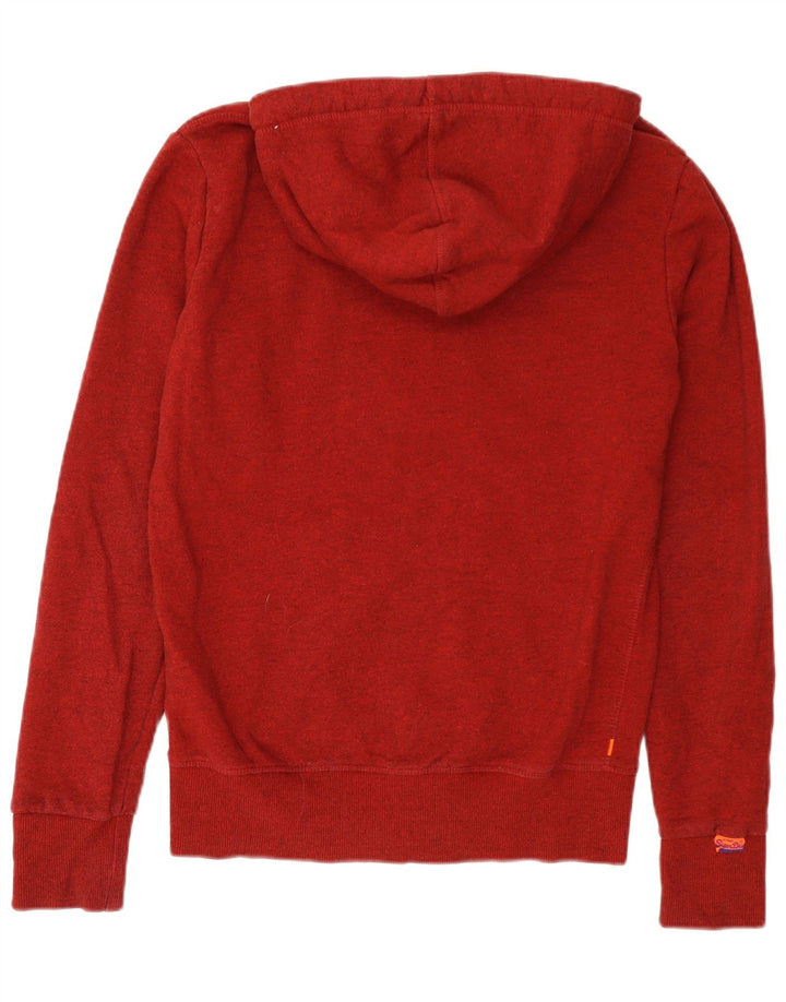 Superdry Herren-Kapuzenpullover mit grafischem Reißverschluss, klein, rot gefleckte Baumwolle
