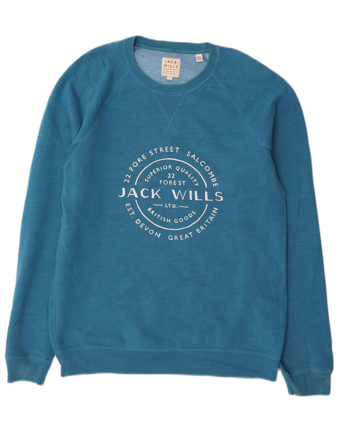 Jack Wills Herren-Sweatshirt mit Grafik, mittelblaue Baumwolle