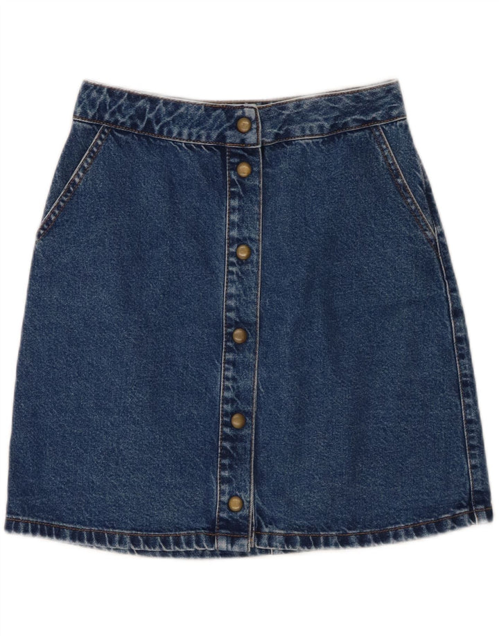 VINTAGE Womens Denim Skirt UK 10 Small W26  Blue Vintage Vintage and Second-Hand Vintage from Messina Hembry 