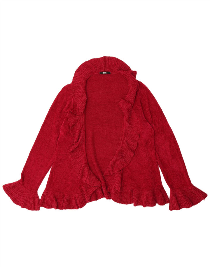 Marks & Spencer Damen-Cardigan mit Rüschen, offen, Gr. 12, Mittelrosa