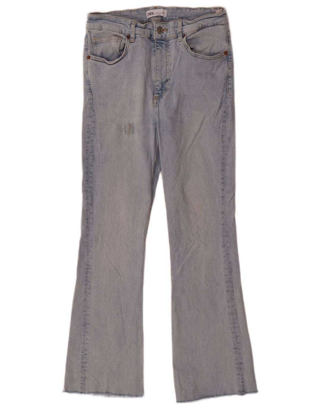 Zara Damen Schlagjeans EU 42 Large W32 L27 Blaue Baumwolle