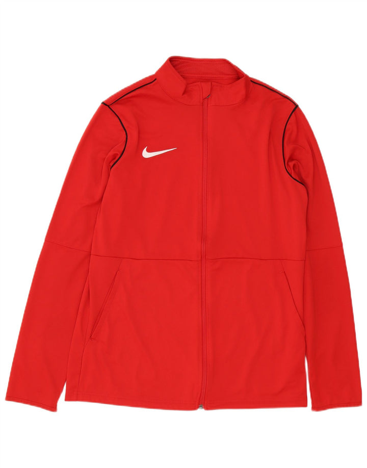 Nike Herren Dri Fit Trainingsanzug Top Jacke Mittelrotes Polyester