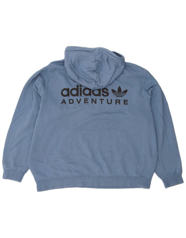 ADIDAS Herren Adventure Graphic Hoodie Pullover 2XL Blau Baumwolle