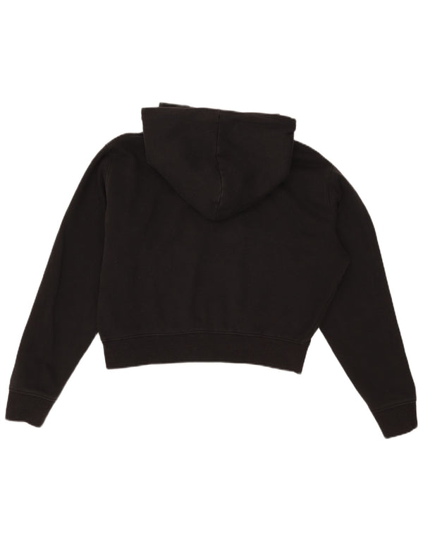 Tommy Hilfiger Damen Crop Graphic Hoodie Pullover UK 10 Small Schwarz