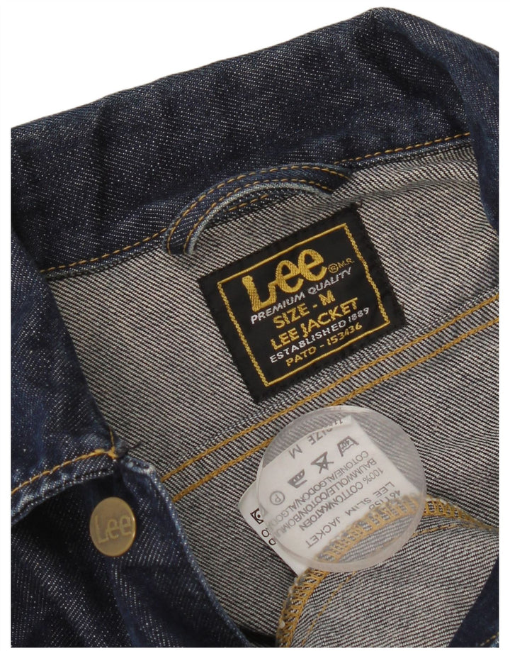 Lee Womens Crop Denim Jacke UK 12 Medium Marineblau Baumwolle