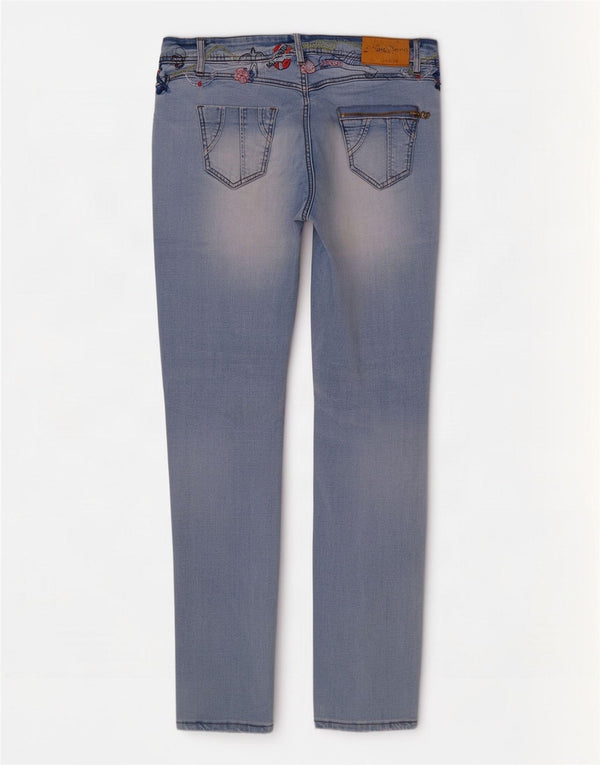 Desigual Damen Graphic Skinny Jeans W32 L32 Blau geblümt