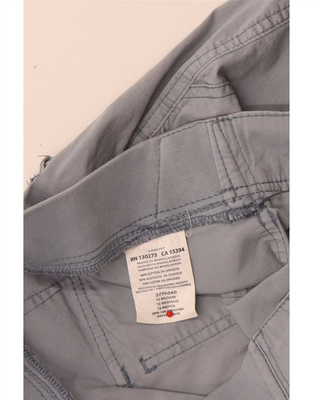 Lee Damen Cargoshorts US 12 Large W32 Blaue Baumwolle
