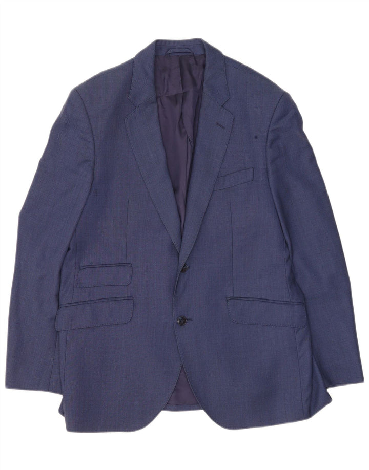 Hackett Herren-Blazer mit 2 Knöpfen, UK 42, XL, blaue Wolle