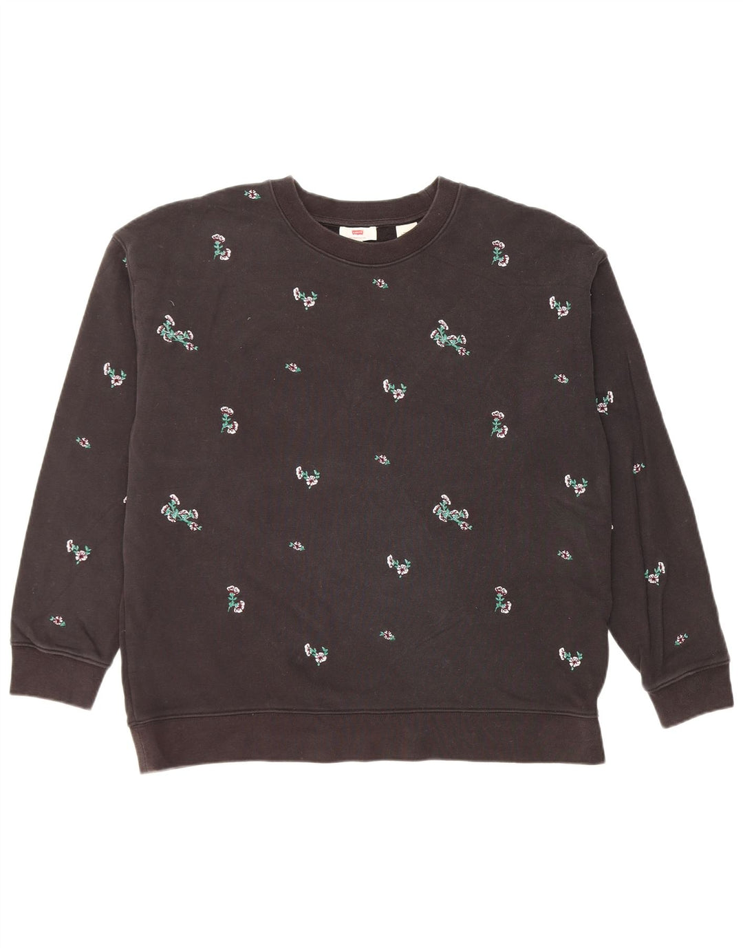 Levi's Damen-Sweatshirt-Pullover in Übergröße, Gr. 16, Größe L, schwarz, geblümt, Baumwolle