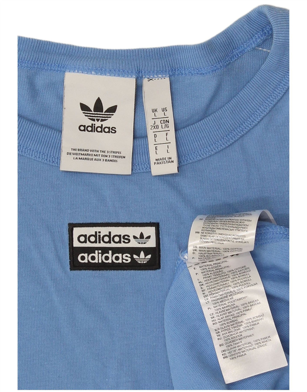 Adidas Herren Grafik-Oberteil, langärmelig, groß, blau, Colourblock-Baumwolle