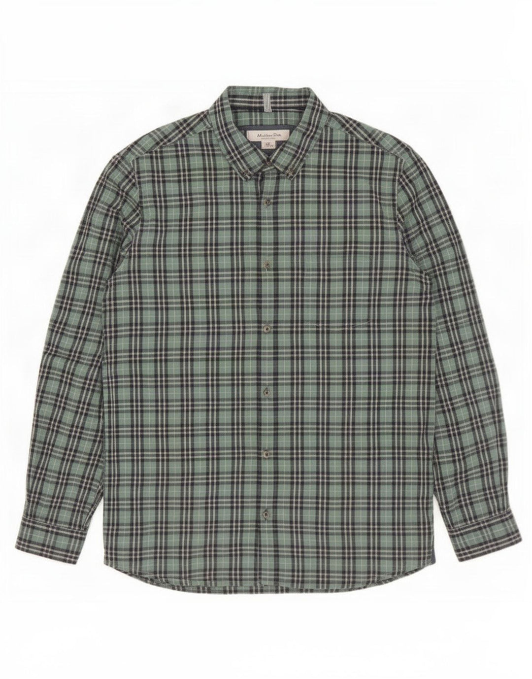 Massimo Dutti Jungen-Hemd, 13–14 Jahre, grün kariert, Baumwolle