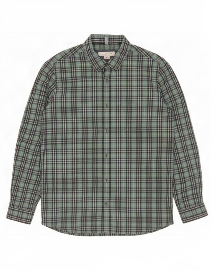 Massimo Dutti Jungen-Hemd, 13–14 Jahre, grün kariert, Baumwolle