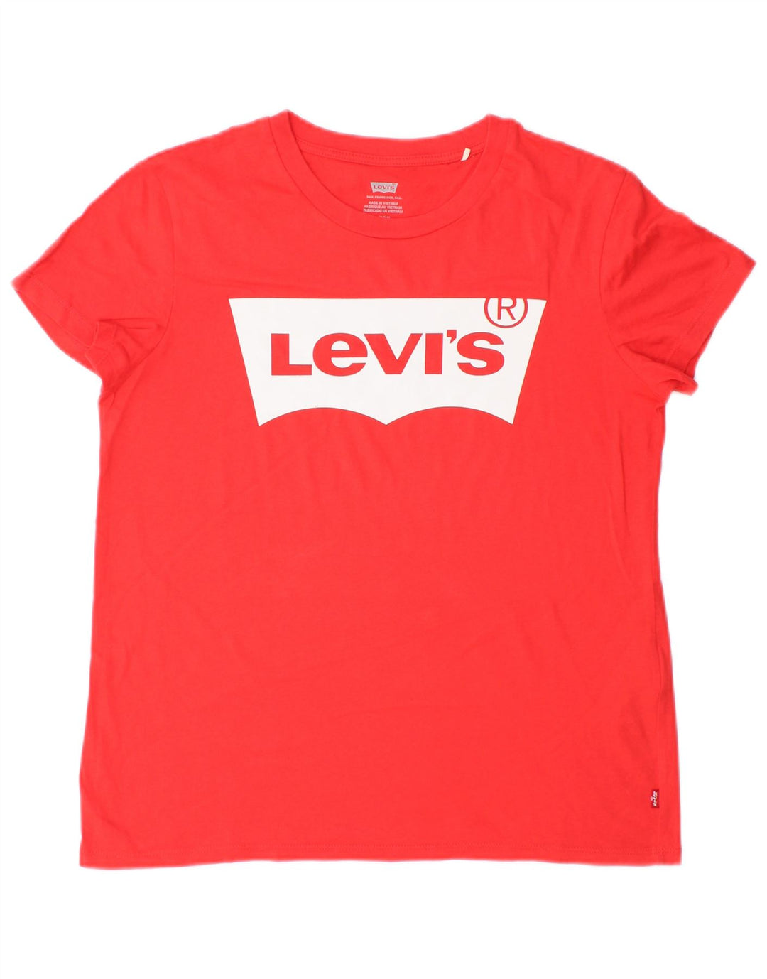 Levi's Damen-T-Shirt in Übergröße mit Grafik, UK 10, Größe S, Rot, Baumwolle