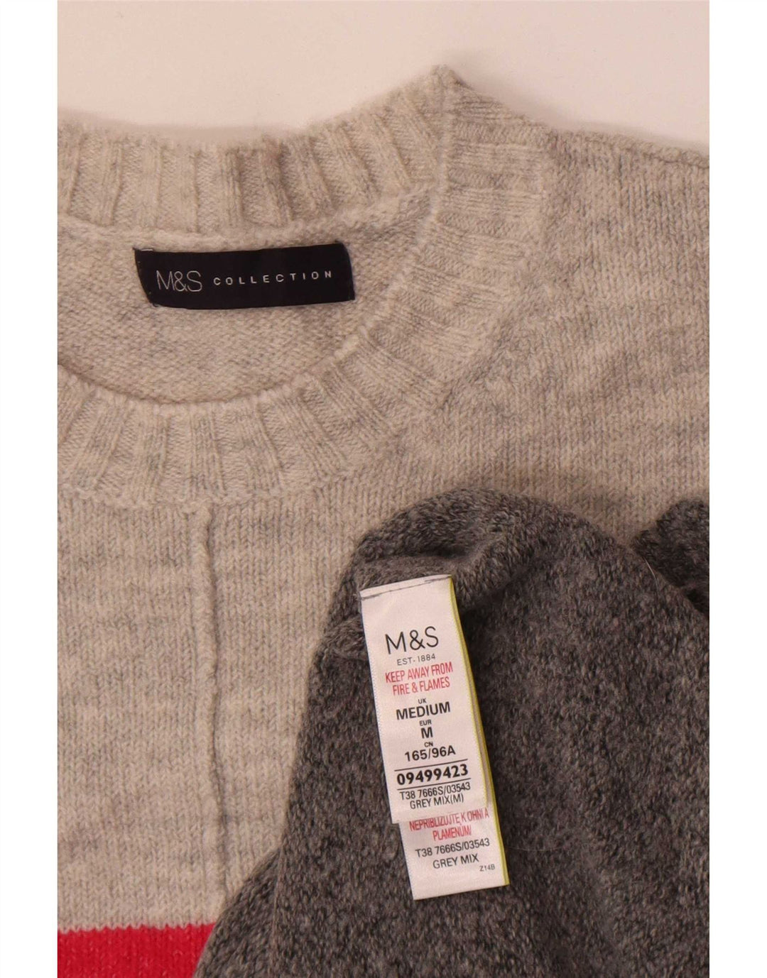 Marks & Spencer Damen Pullover mit Rundhalsausschnitt, UK 14, Mittelgrau
