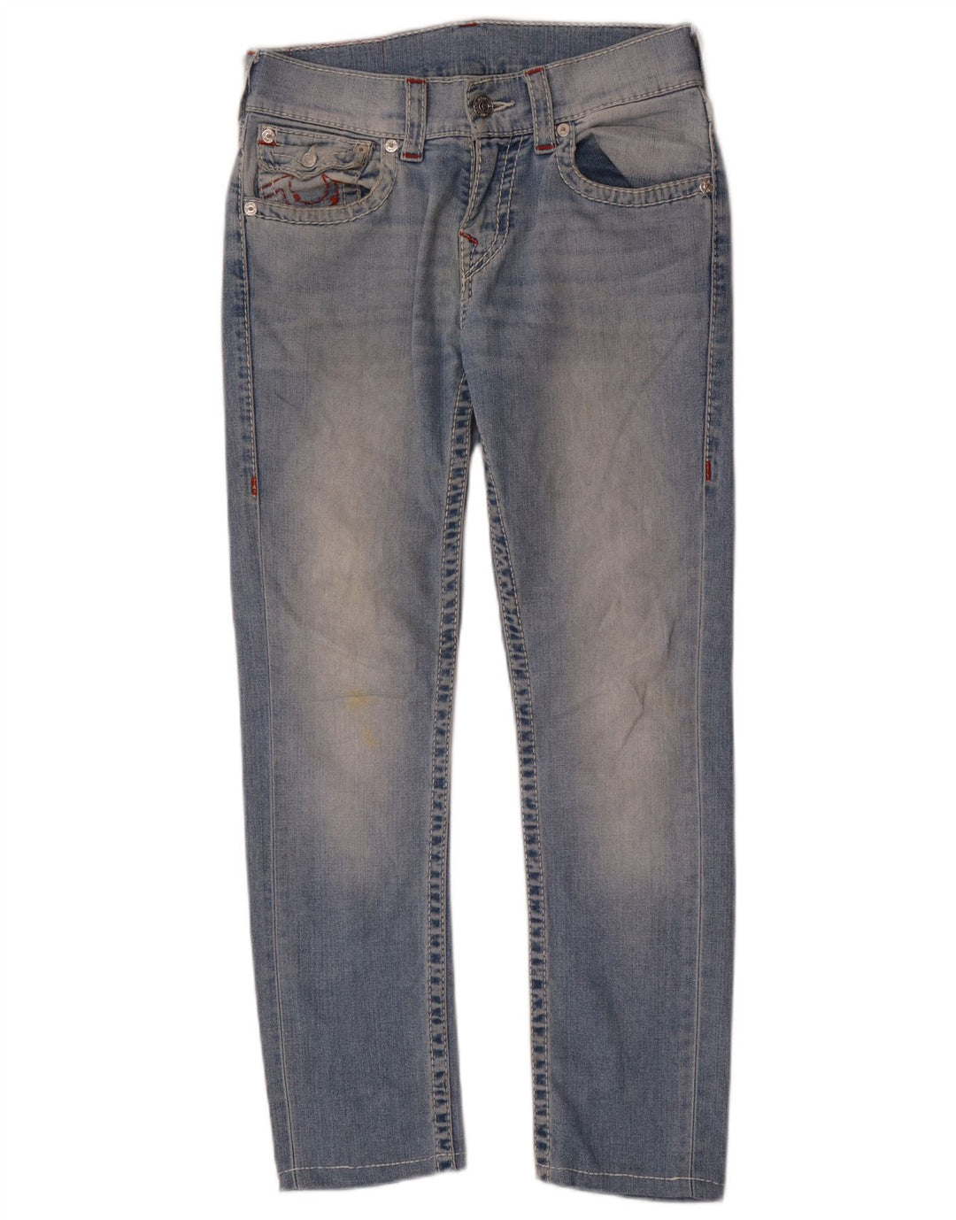 TRUE RELIGION Damen Slim Jeans W30 L29 Blaue Baumwolle