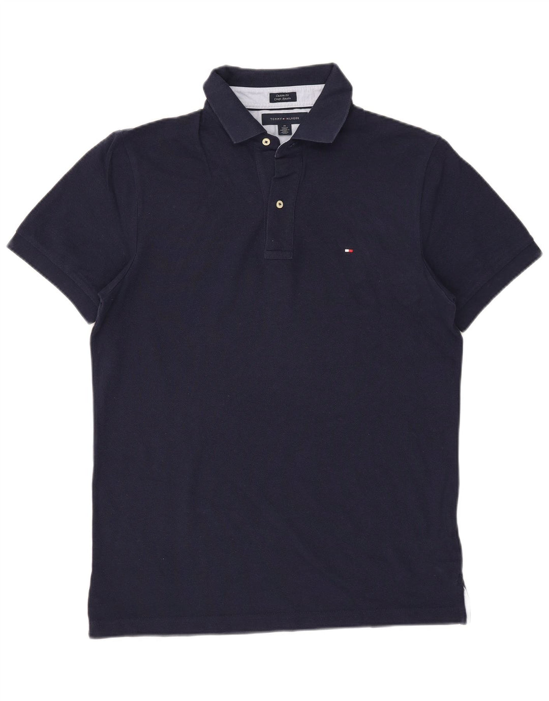 Tommy Hilfiger Herren-Poloshirt mit individueller Passform, mittelmarineblaue Baumwolle