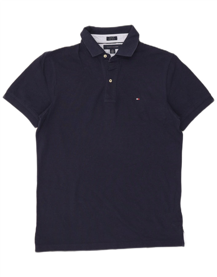 Tommy Hilfiger Herren-Poloshirt mit individueller Passform, mittelmarineblaue Baumwolle