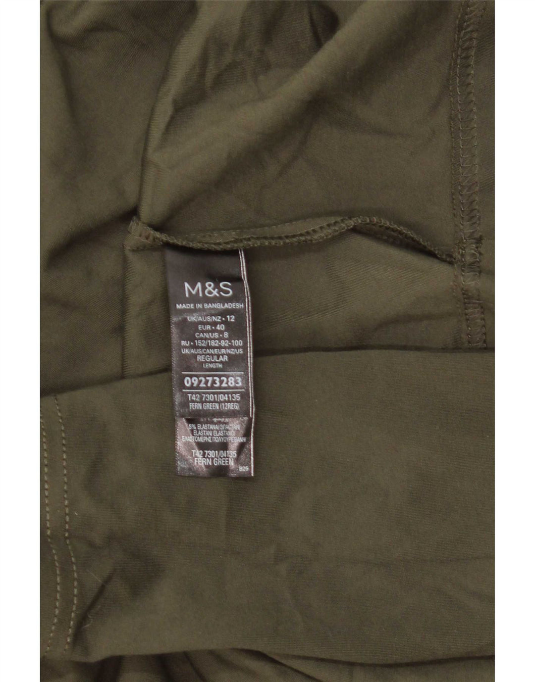 Marks & Spencer Damen-Langarmkleid in A-Linie, UK 12, mittlere Khaki-Viskose