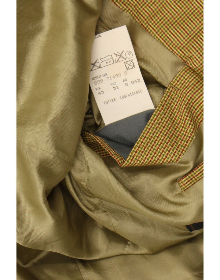 PEEK & CLEPPENBURG Mens 2 Button Blazer Jacket UK 42 XL Green Houndstooth Vintage Peek & Cleppenburg and Second-Hand Peek & Cleppenburg from Messina Hembry 