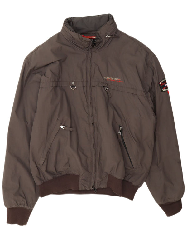 Cape Horn Herren-Bomberjacke mit Kapuze, UK 44 2XL, braunes Polyamid