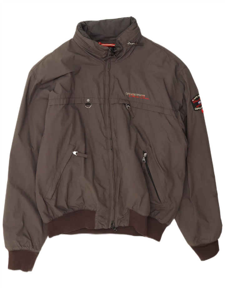 Cape Horn Herren-Bomberjacke mit Kapuze, UK 44 2XL, braunes Polyamid
