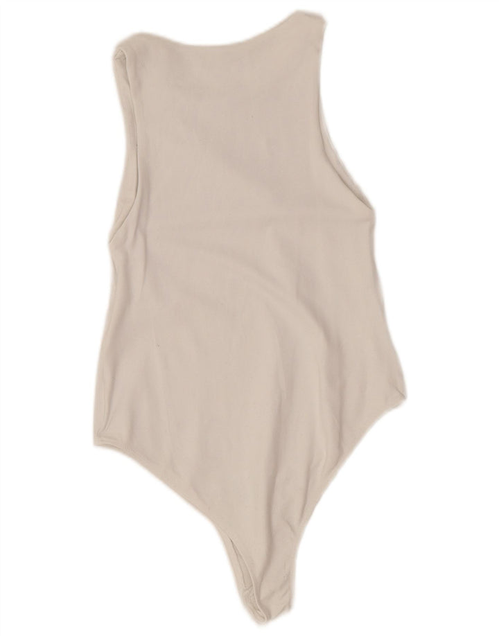 Zara Damen Ärmelloser Body UK 12 Mittelweiß