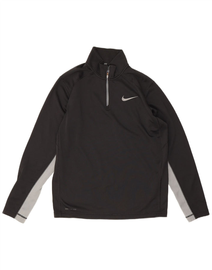 Nike Herren Therma-Fit Pullover-Trainingsanzug-Oberteil, mittelgroß, Schwarz, Farbblock